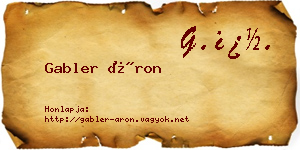 Gabler Áron névjegykártya
